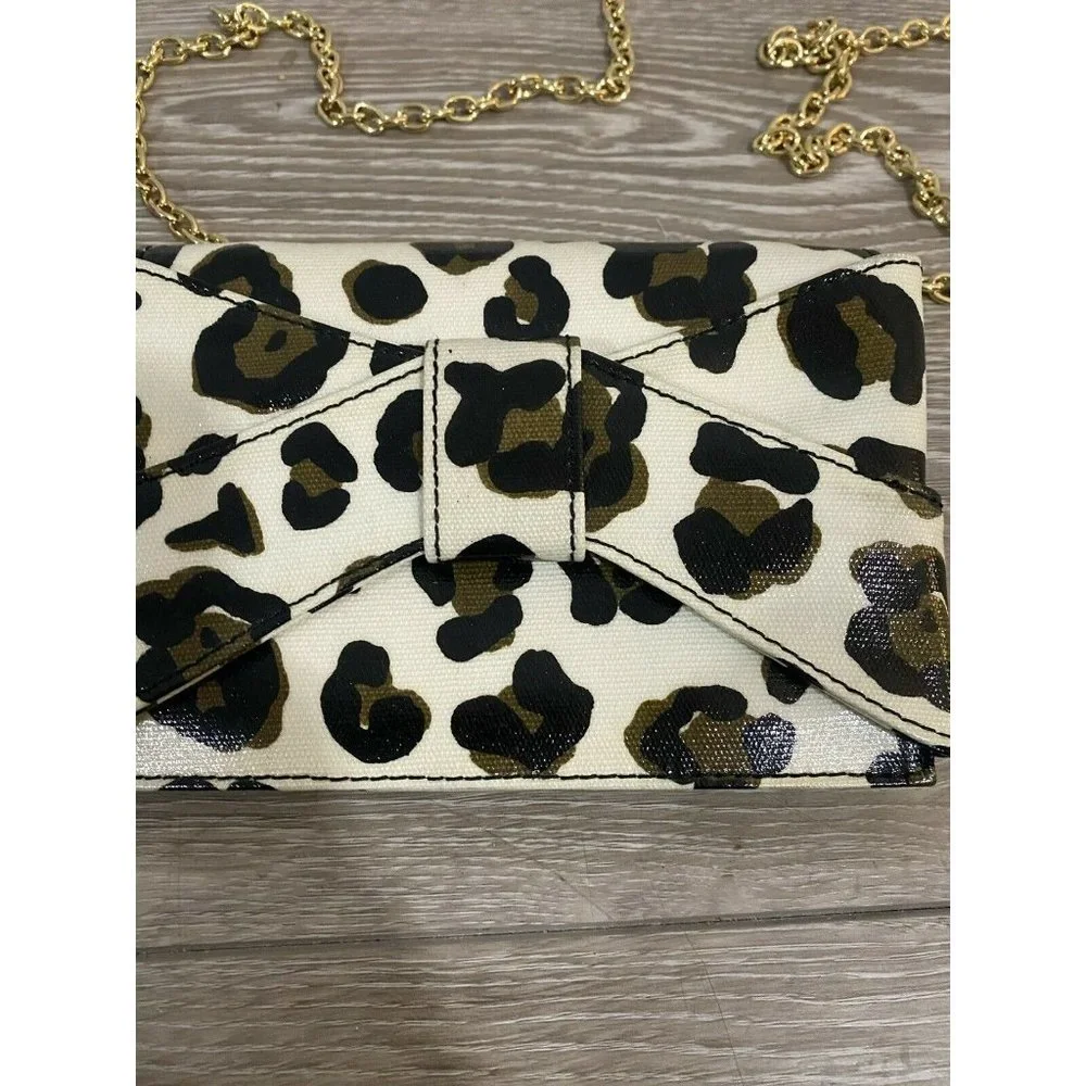 Zac Posen Wallet Chain Crossbody Leopard Print Purse Hand Bag - Picture 3 of 6